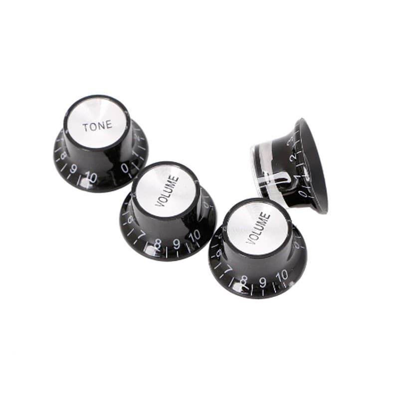 2 2 Botões Botões Da Guitarra Controle Sino Chapéu Potenciômetro Prata Para