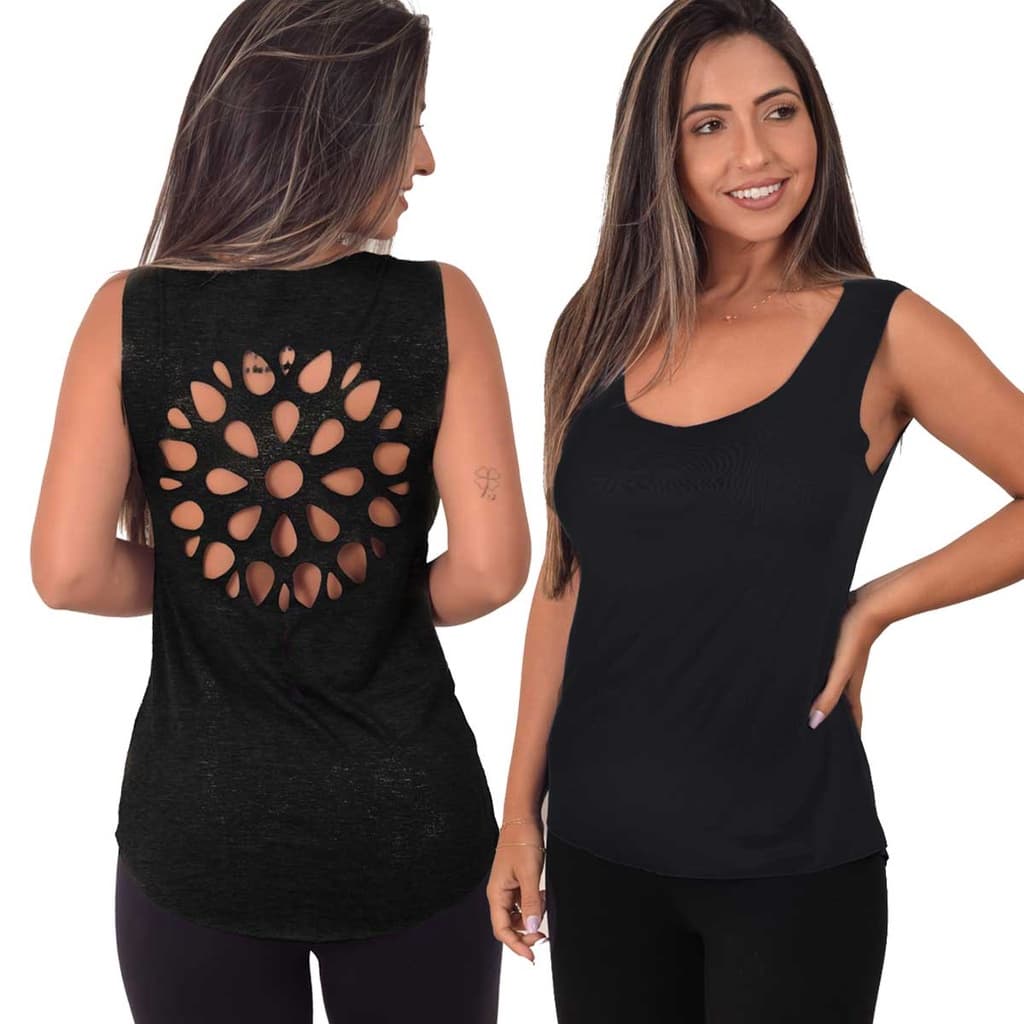 Kit 4 Camisetas Feminina Nadador Musculacao Regata Fitness Academia Tapa Bumbum blusa malhar