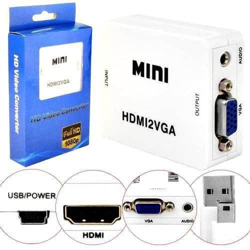 Conversor Ps3 Ps4 Xbox Claro Chromecast Hdmi Para Monitor Vga   - Hdmi x Vga Tv Monitor