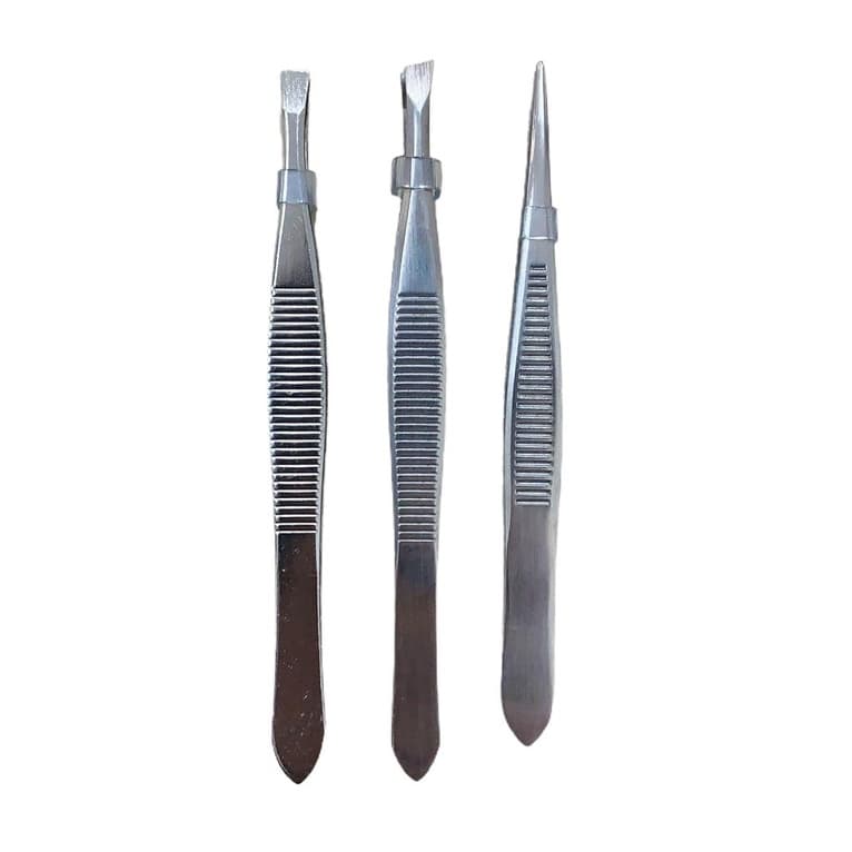 Kit Pincas Reta Chanfrada Fina Design Sobrancelha