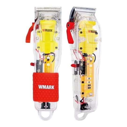 Maquina De Corta Cabelo Profissional Wmark NG-108 Transparente Com Led indicador de bateria