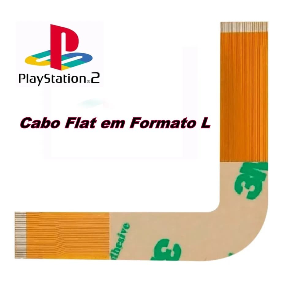 Cabo  Flat Leitor PS2  formato L Flex Playstation 2  Slim Óptico 3M Ps2 SCPH Série 70000/700xx/7000x