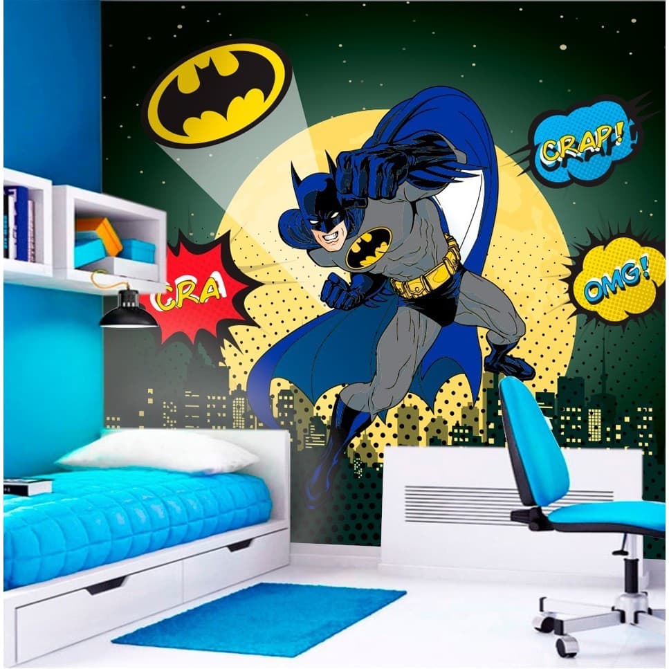 Papel Parede Adesivo Quarto Infantil Quadrinho Batman Herois