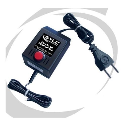 Fonte Fechadura Eletrica Com Botão 127/220v 12vac X 1a