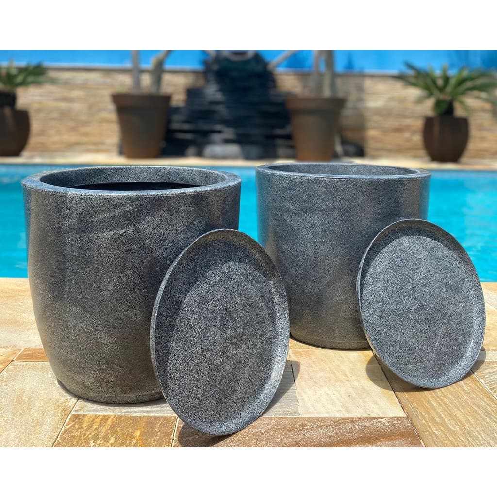 Kit com 2 vasos para planta bojo liso moderno N2