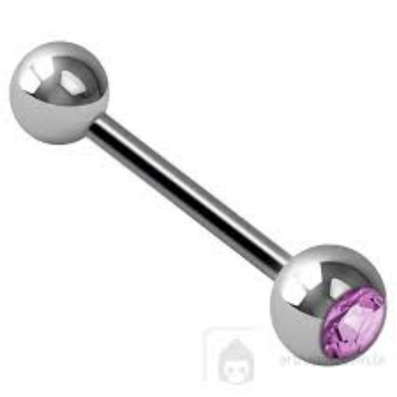 Kit 5 Piercing de Língua Com Strass Colorido Aço Cirúrgico