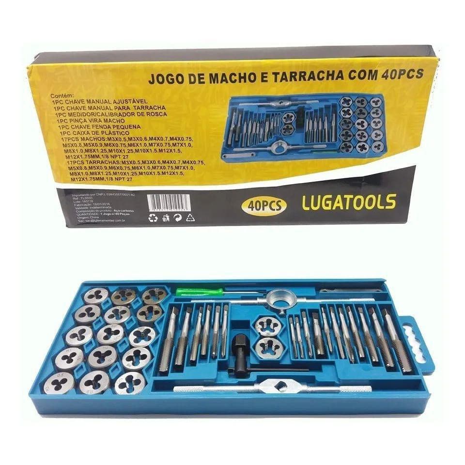 Kit Jogo Macho Tarracha Com 40 Pçs- Luga tools