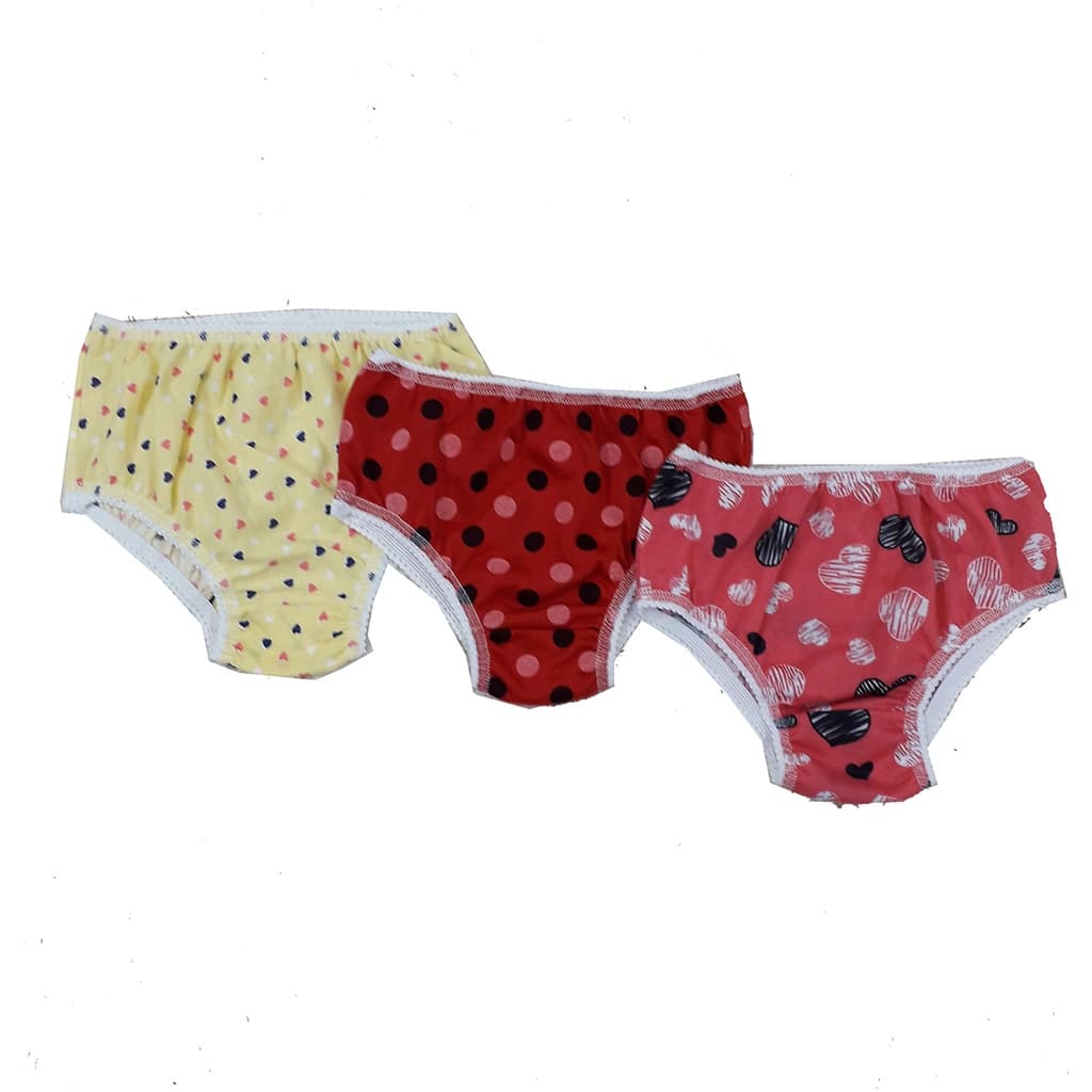 Kit 3 Calcinhas Infantil Menina 1 a 6 anos