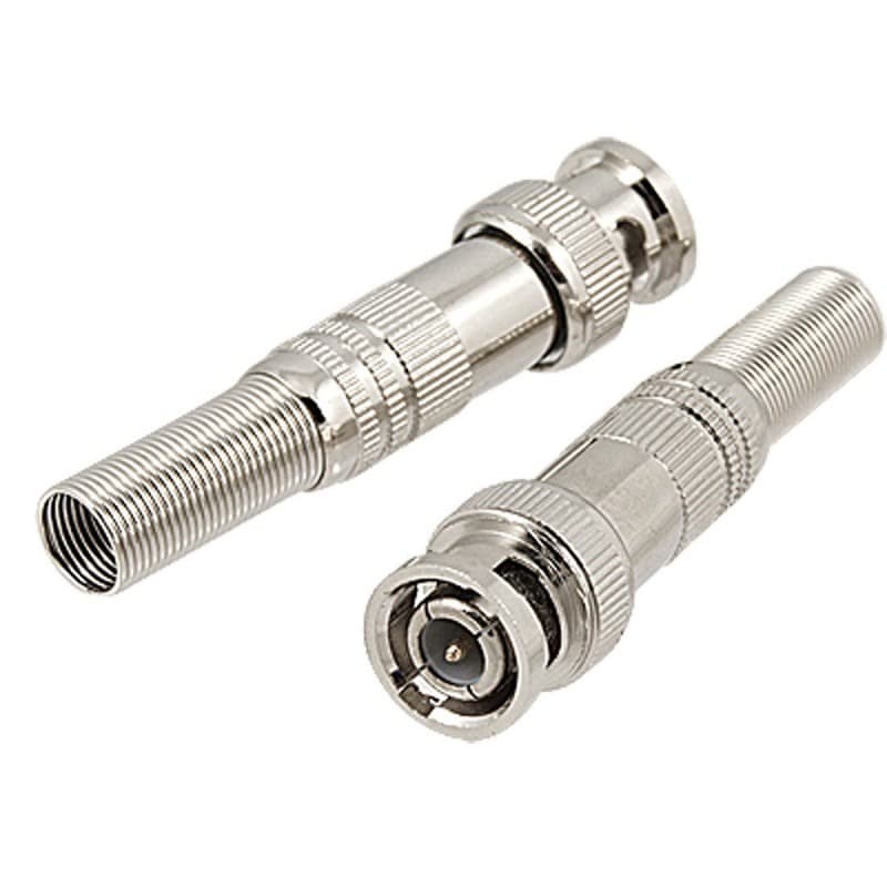 100 Unidades Conector Bnc Macho Com Mola Parafuso Para Câmeras De Segurança