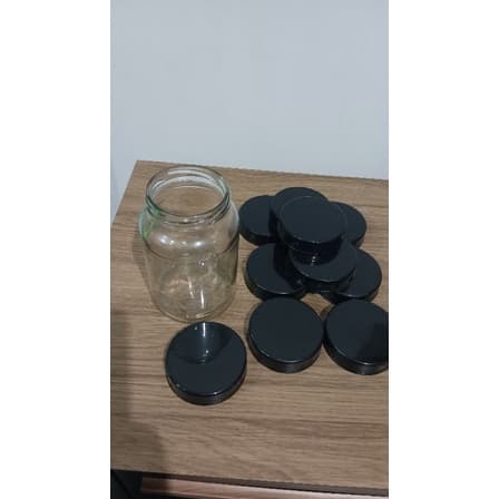 15/20/30 Tampas plásticas preta para pote conserva 600ml