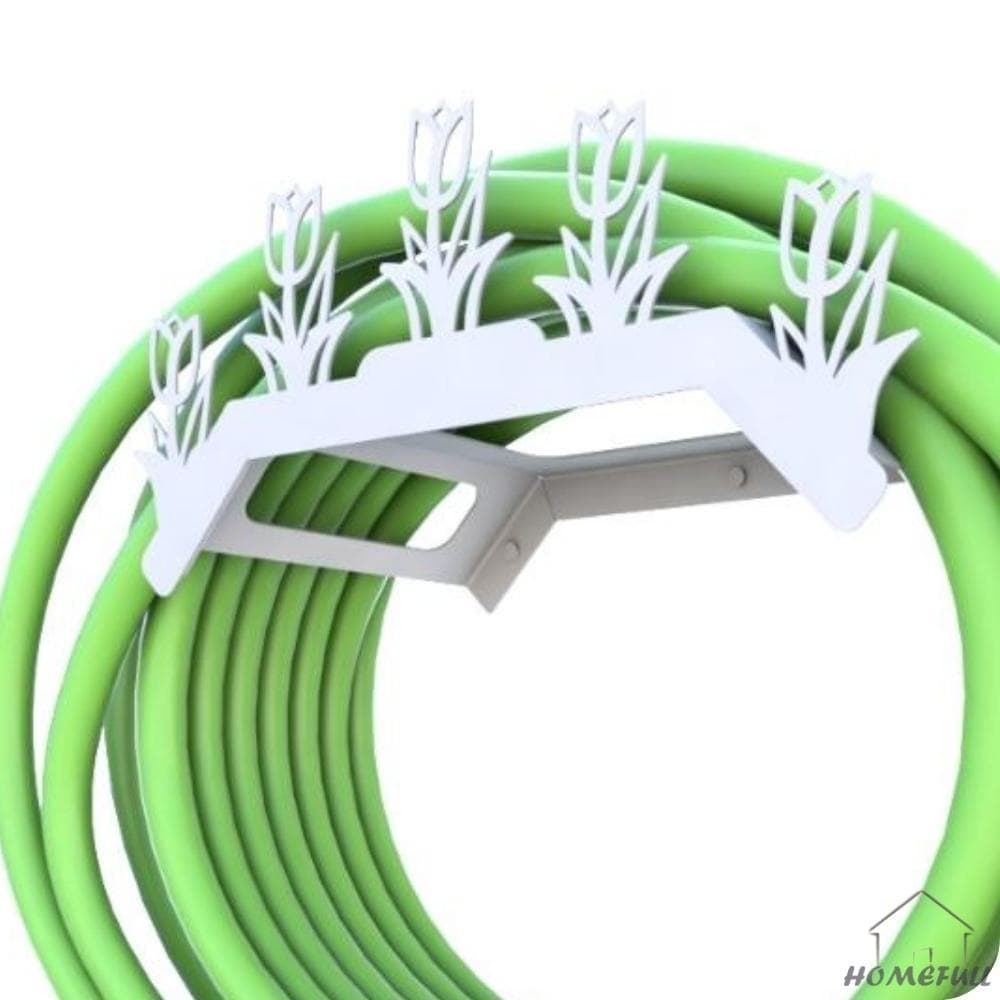 Suporte Enrolador De Mangueira De Jardim Tulipa Branco