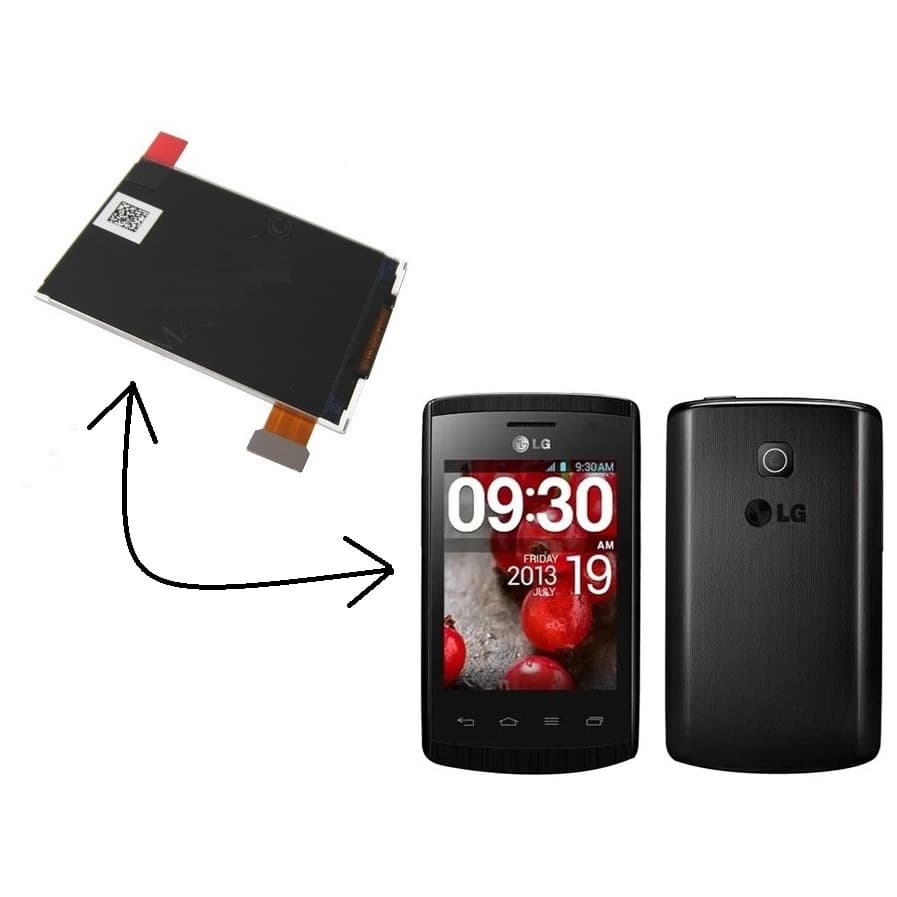 Peça Tela LCD compatível com Celular LG L1 E410 E415 E475  Display Cristal