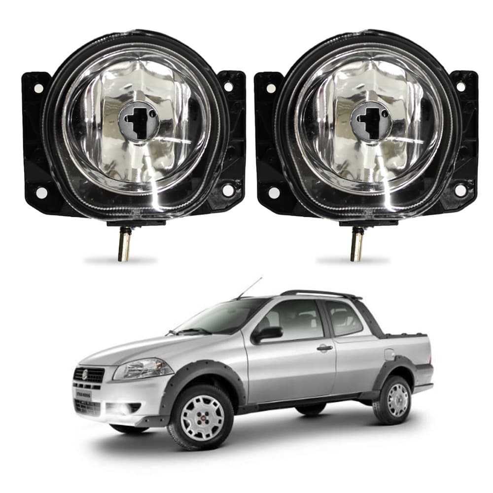 Farol de Milha Strada 2001 a 2020 Par Farol Auxiliar de Carro Lente de Vidro Neblina Automotivo