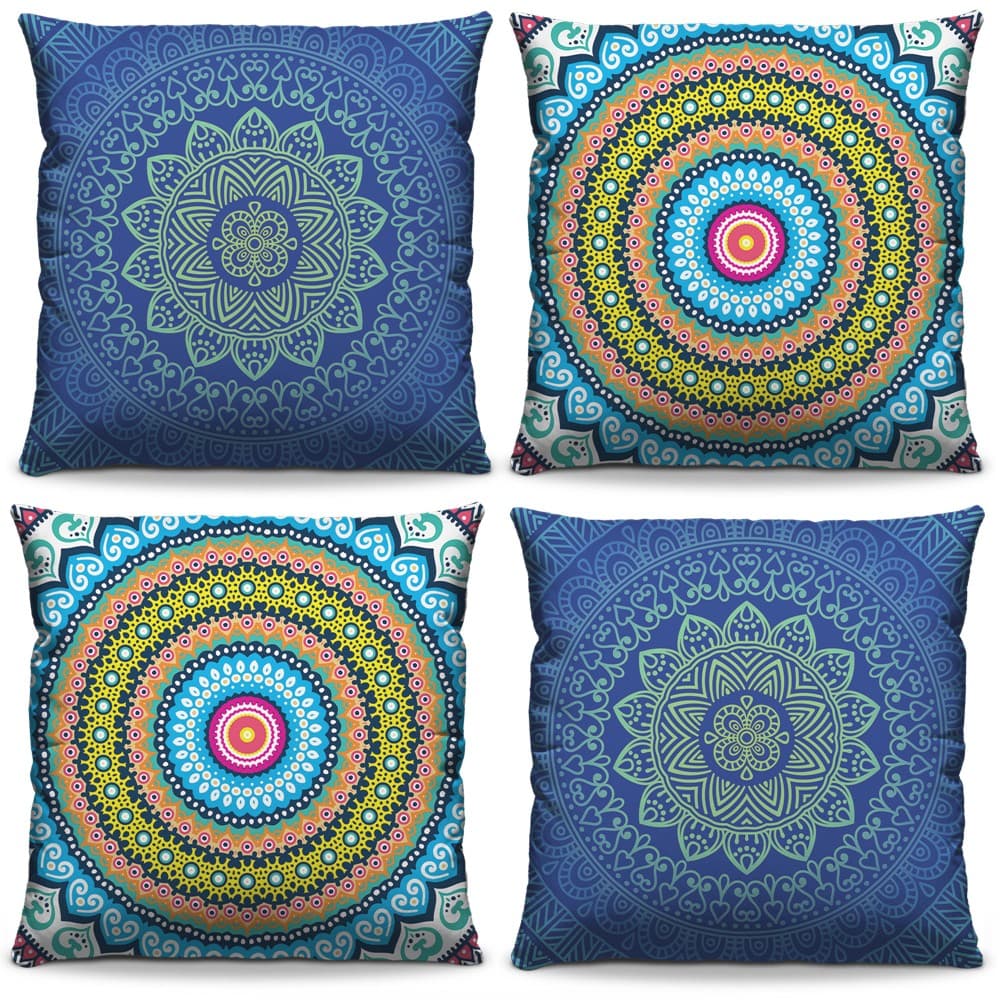 Kit de 4 Capas De Almofada 40 x 40 Mandala