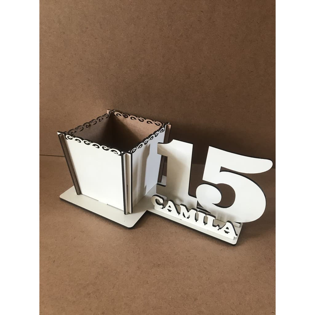 10 Porta Flores Com Display Mdf Branco 15 Anos