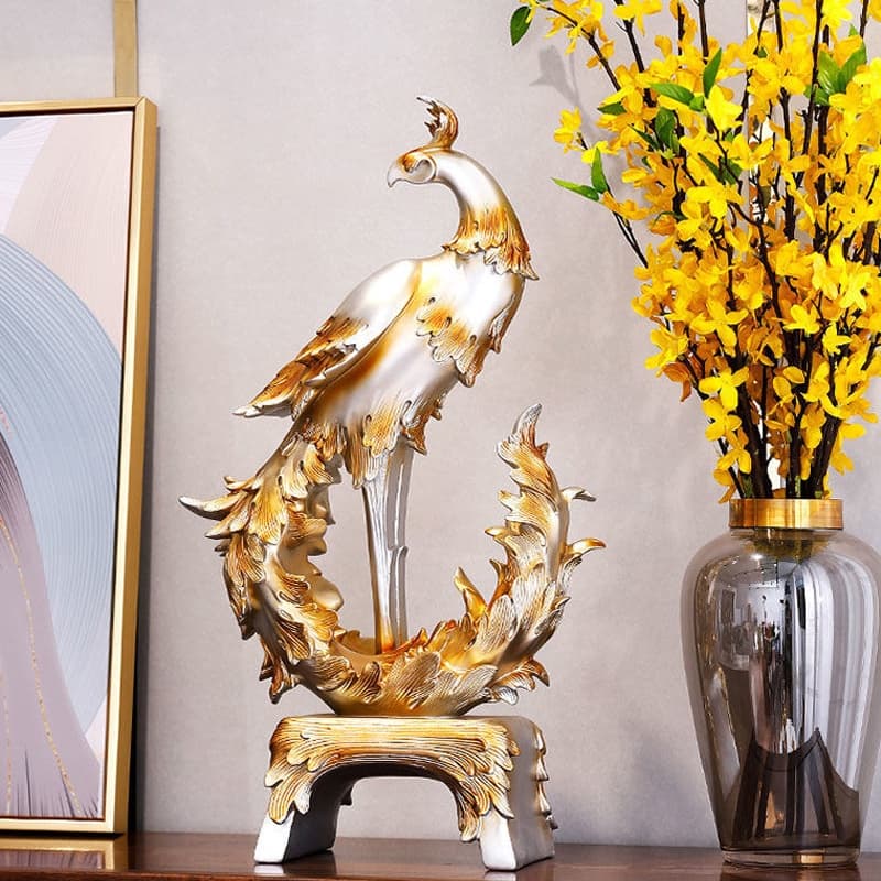 Estilo europeu Phoenix decoração de casa exibição sala estar TV gabinete decorações Desktop resina artesanato decorações