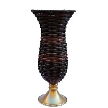 1 vaso taça base dourada junco LD