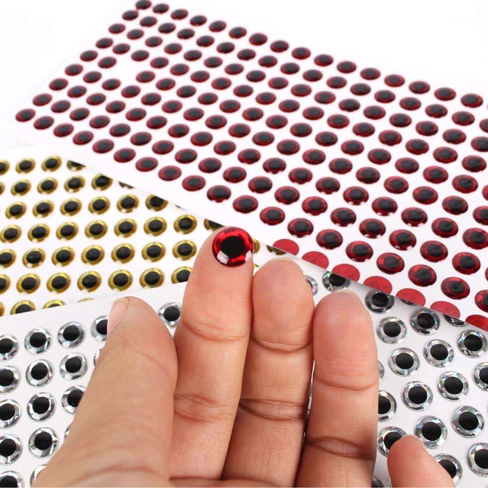 100pcs 3D Bionic Fishing Lure Eye Lifelike Artificial Realista Material De Amarração De Moscas 4mm 5mm 6mm 7mm 8mm