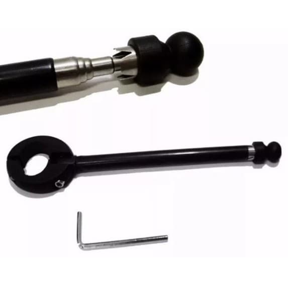 Antena Aparador Corta Linha Pipa Moto Guidão Anti Cerol Preta Abs