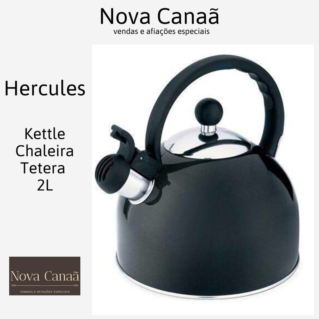Chaleira Inox - Preta 1,75-Litros Hercules