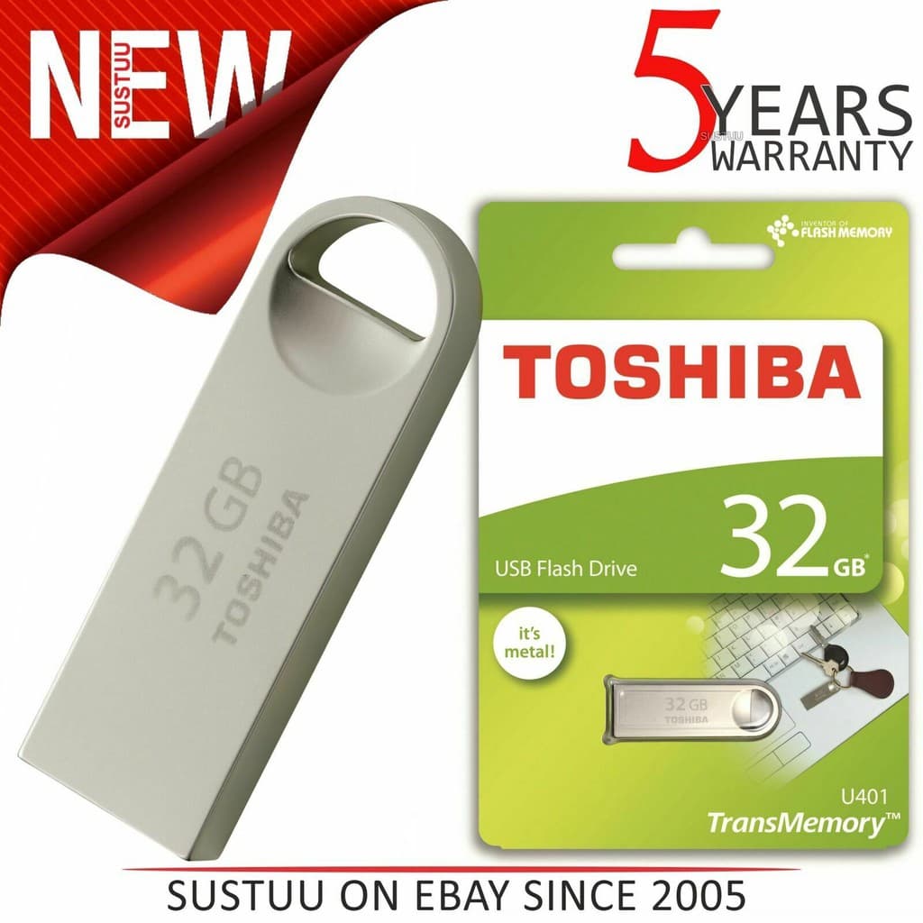 Unidade Flash Toshiba USB 2.0 Metal TransMemory 401 1GB 2GB 4GB 8GB 16GB 32GB 64GB