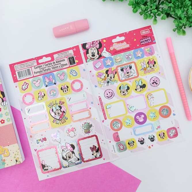 Adesivo Decorado Duplo Minnie Metalizado 145mm x 232mm - Tilibra
