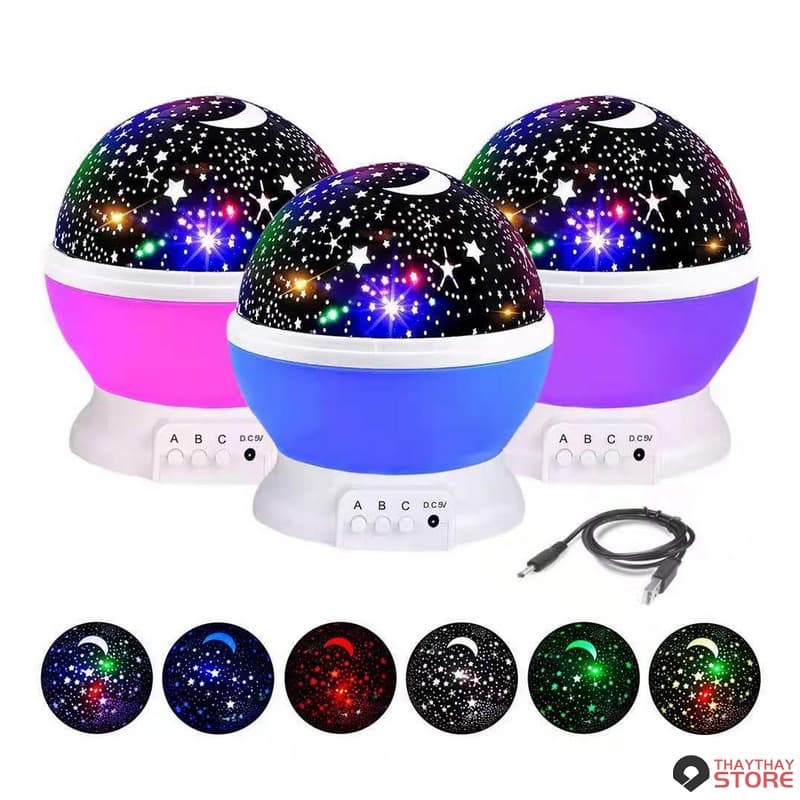 Projetor Luminária Abajur Estrelas Galaxy decoração infantil  360º Star Master