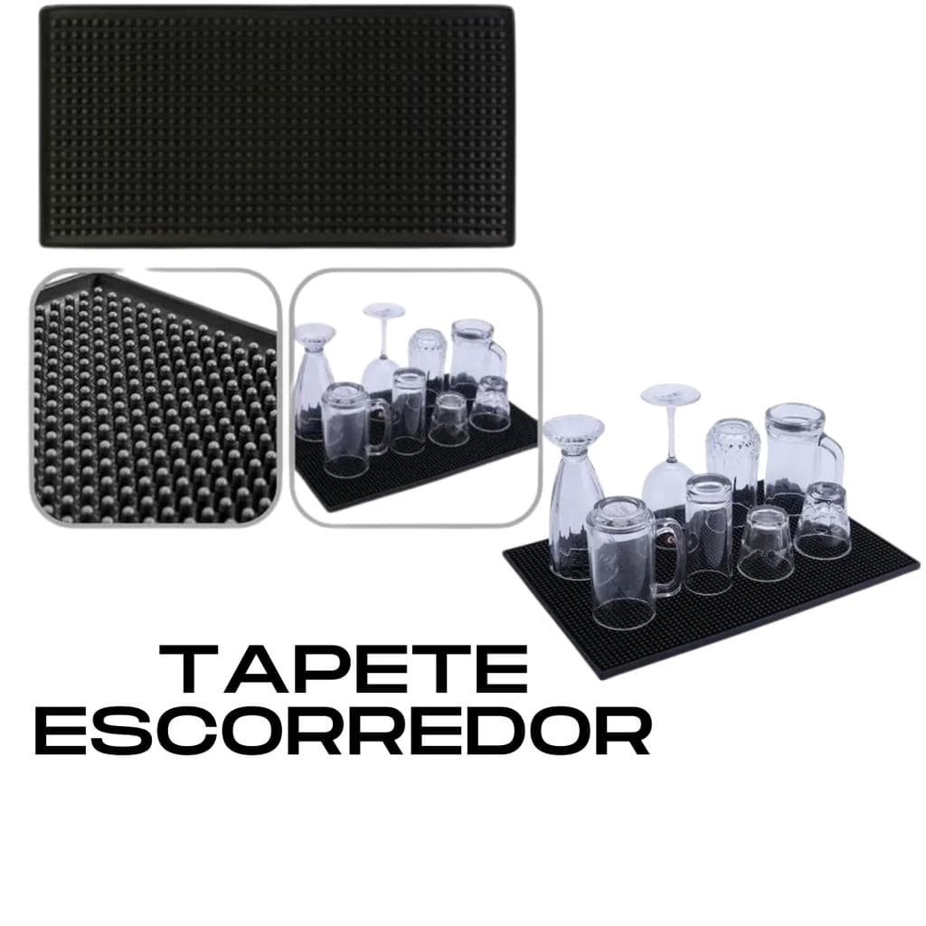 Tapete Escorredor Porta Copo e Talheres  30x45cm Emborrachado