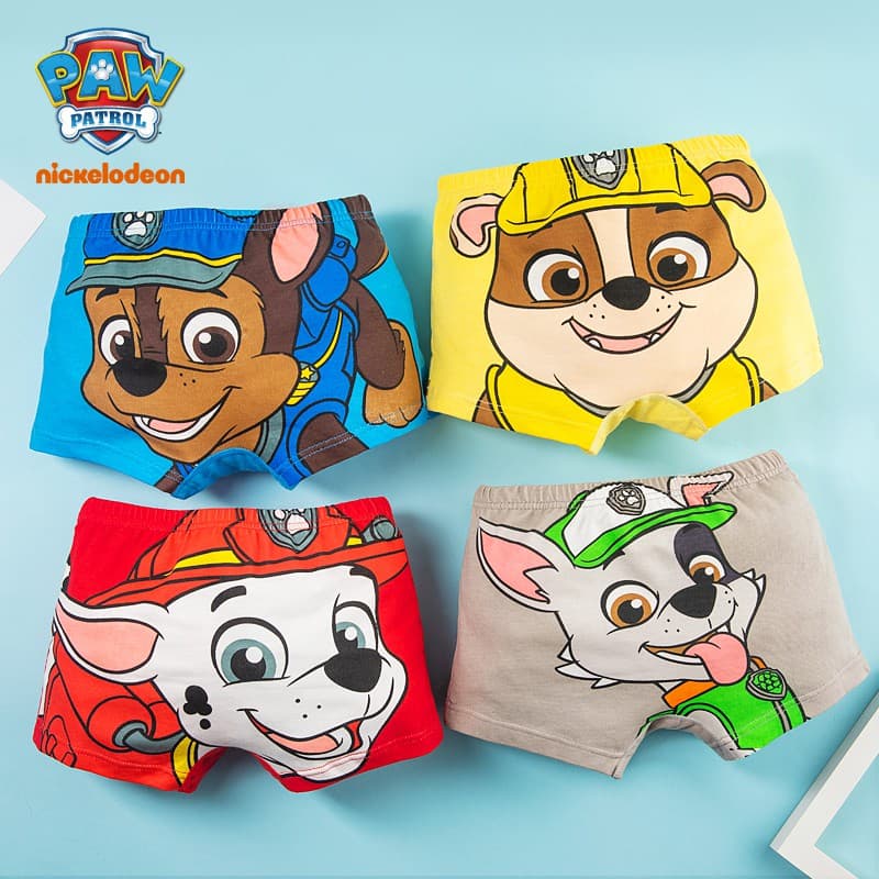 Kit 4 Cueca Infantil Box Cuecas Boxer 100% ALGODÃO.Patrulha da pata