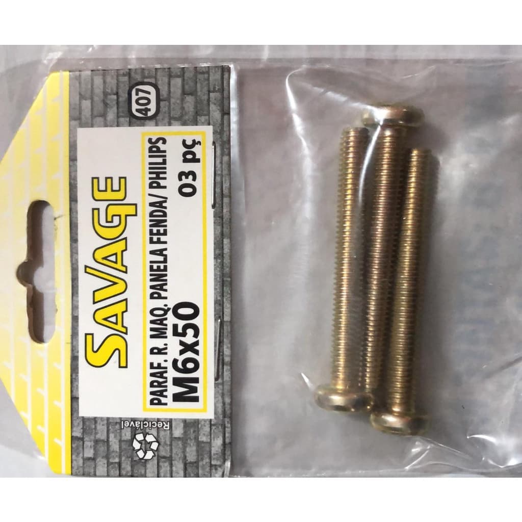 Parafuso Para Suporte De Tv M6 X 50 C/3 Unid