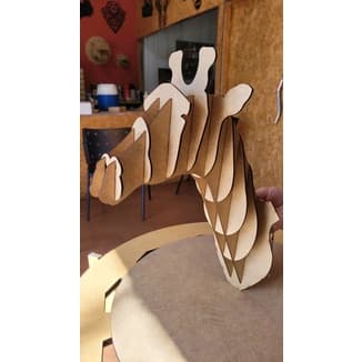 Troféu Cabeça de Girafa 3D, para parede