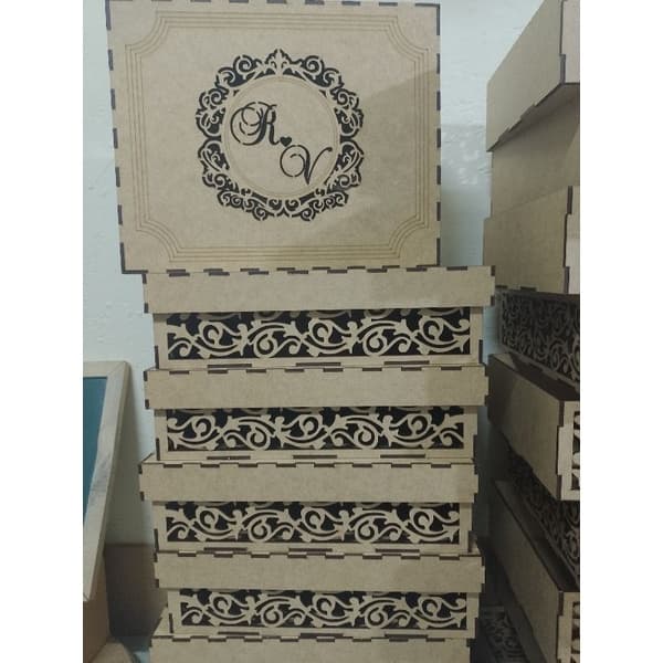 kit 5 caixas trabalhadas em  MDF cru personalizadas