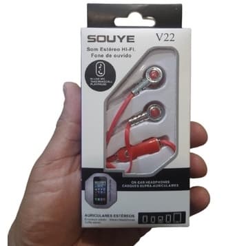Fone de ouvido Com Microfone para celulares, computadores, tablets Promoção kit 10 Fones Souye V22 cores sortidas