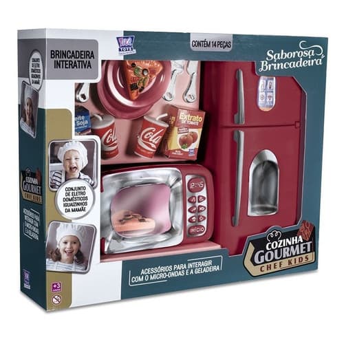 Cozinha Gourmet Chef Kids Geladeira + Micro Ondas Brinquedo