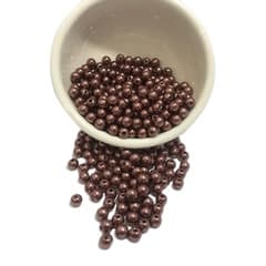 Perola Inteira Abs com furo 8 mm - Cor MARROM - 500 gramas pacote MENOR PREÇO