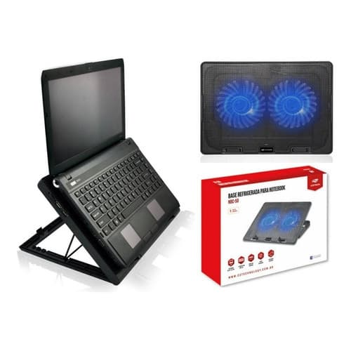 Base Refrigerada para Notebook 15,6" com Led Azul - Comprando até às 14:00, enviamos no mesmo dia.