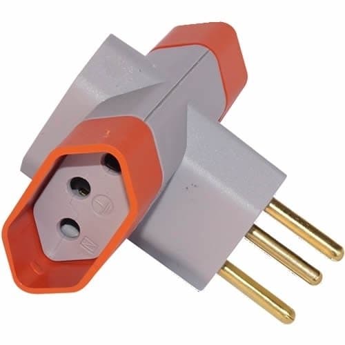 Adaptador de Tomada 3 Pinos 3 Furos Padrão Novo Terceiro Pino