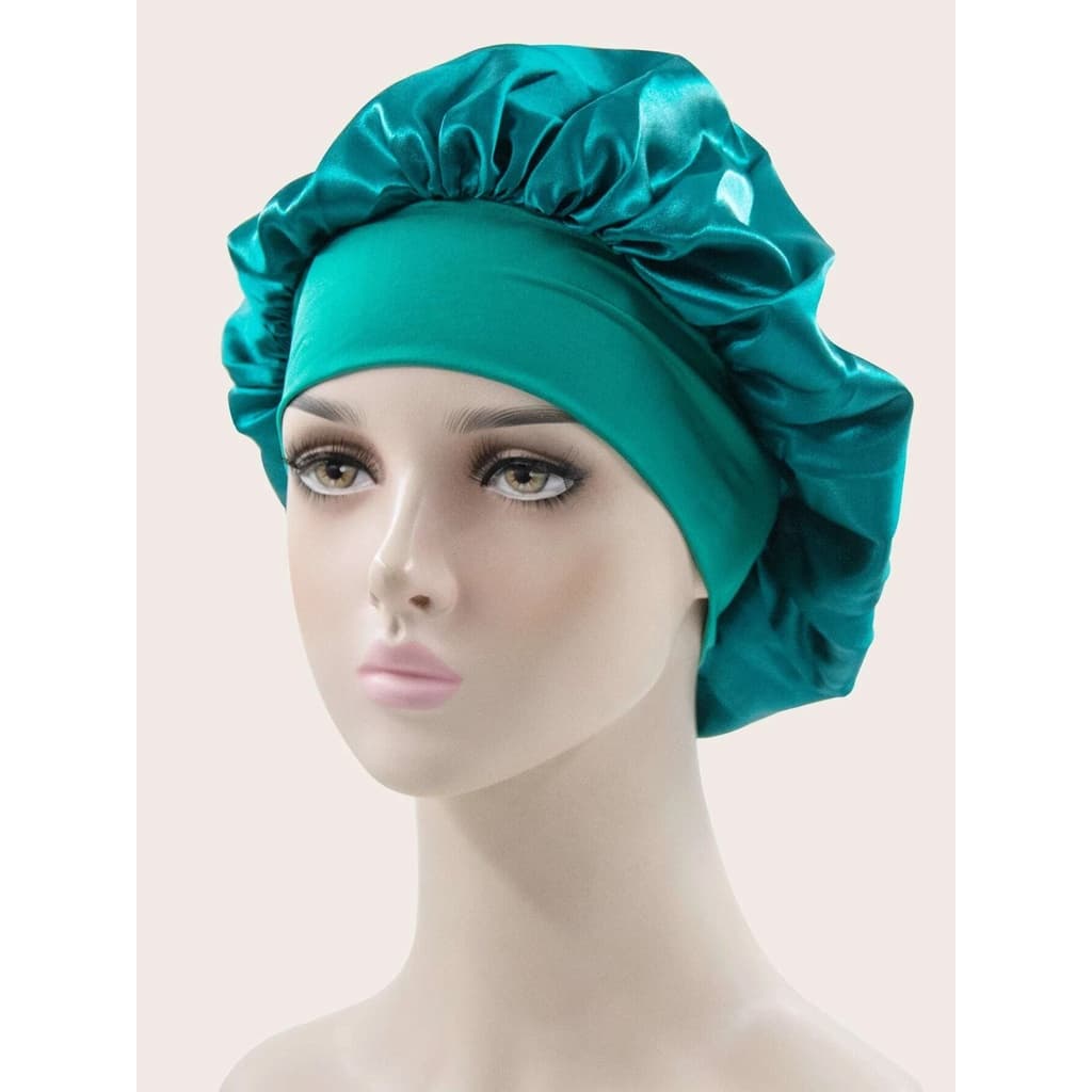 Touca de Cetim Antifrizz - VERDE  ÁGUA - Tratamento Capilar Sono de Beleza