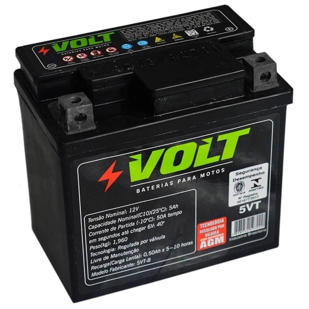 Bateria Moto Volt 5vt Titan 150 Nxr Bros Biz Web Hunter Pop Xre 300 Factor 125