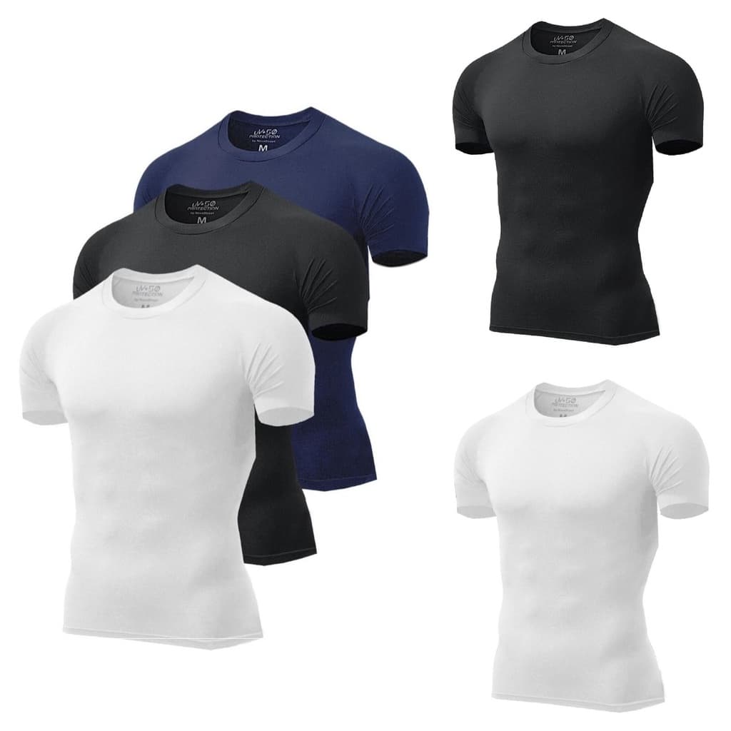 Kit 5 Camisetas Térmicas Treino C/ Proteção Uv Verão Praia Surf