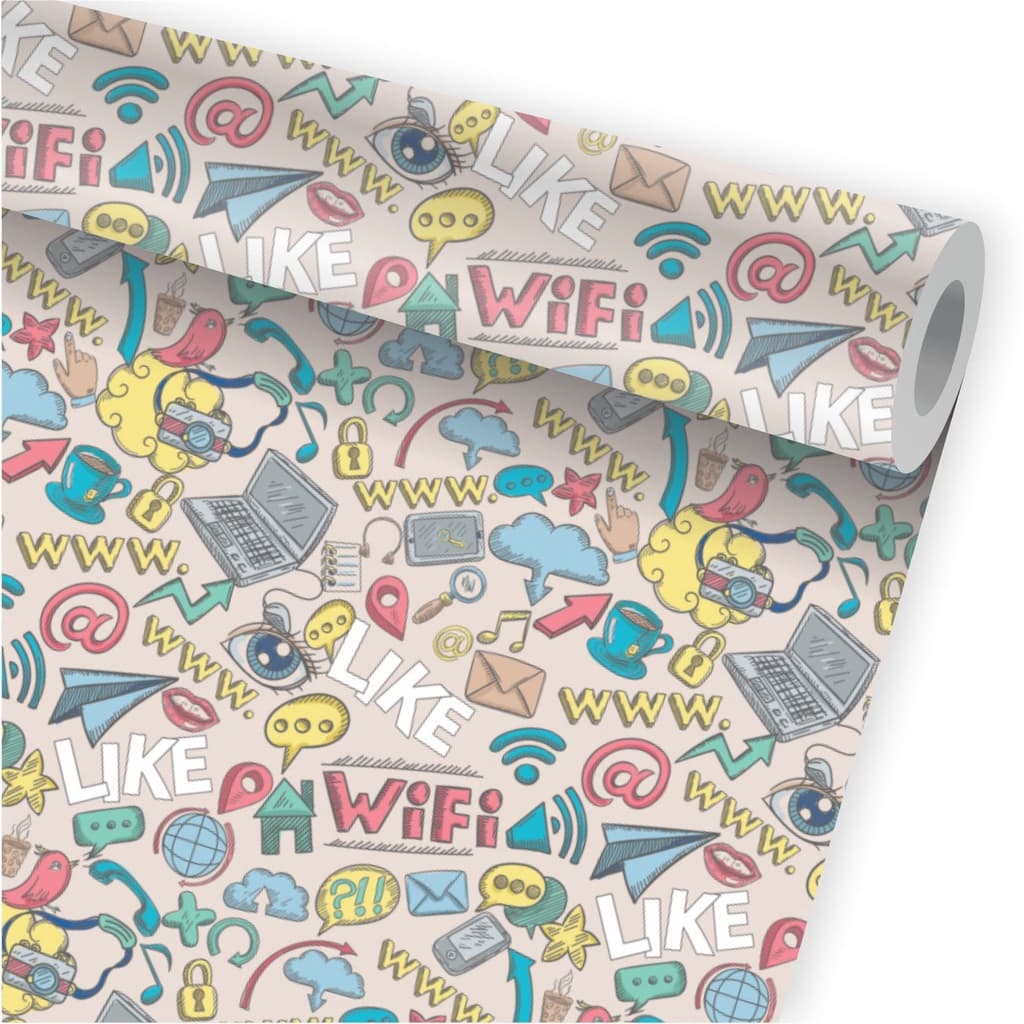 Papel De Parede Moderno Computador Wifi Internet Modem A243