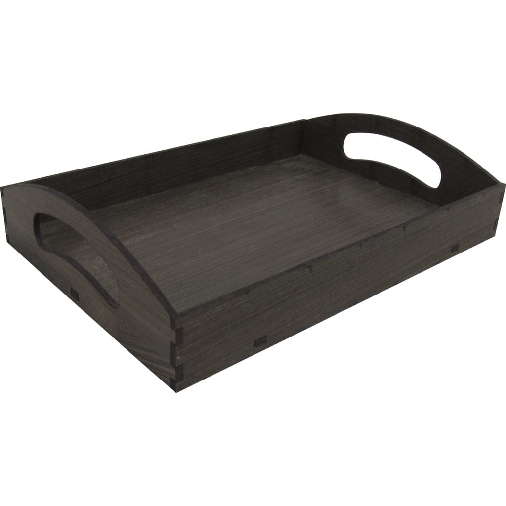 Bandeja Pequena MDF 20x14x5 cm com Pintura Amadeirada Marrom Decoração Rústica e Funcional