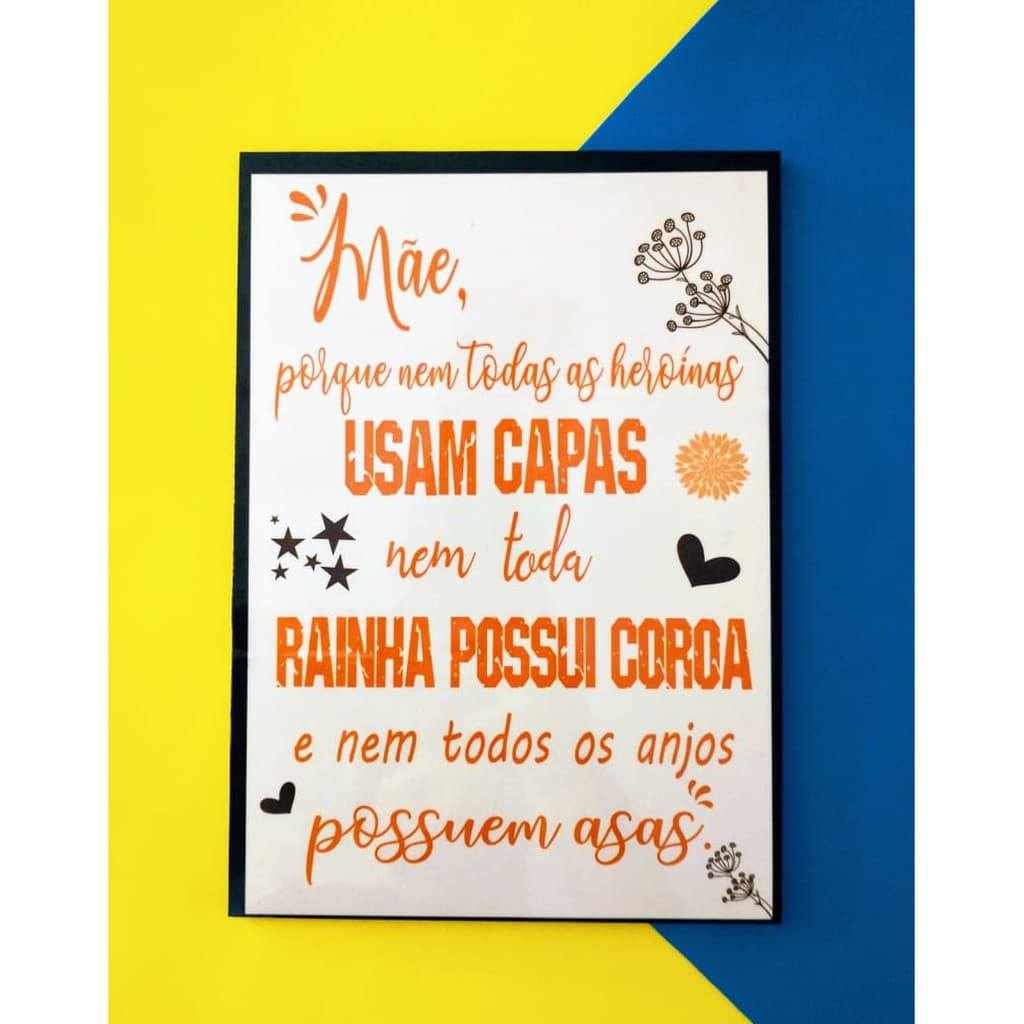 Quadro decorativo Mãe EM MDF 10 mm 28x 20cm