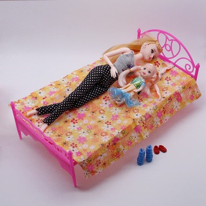 Nova Moda Floral Boneca Grande Cama Menina Brinquedos Brincar De Casa Cochilo 30 Centímetros Casas De Acessórios