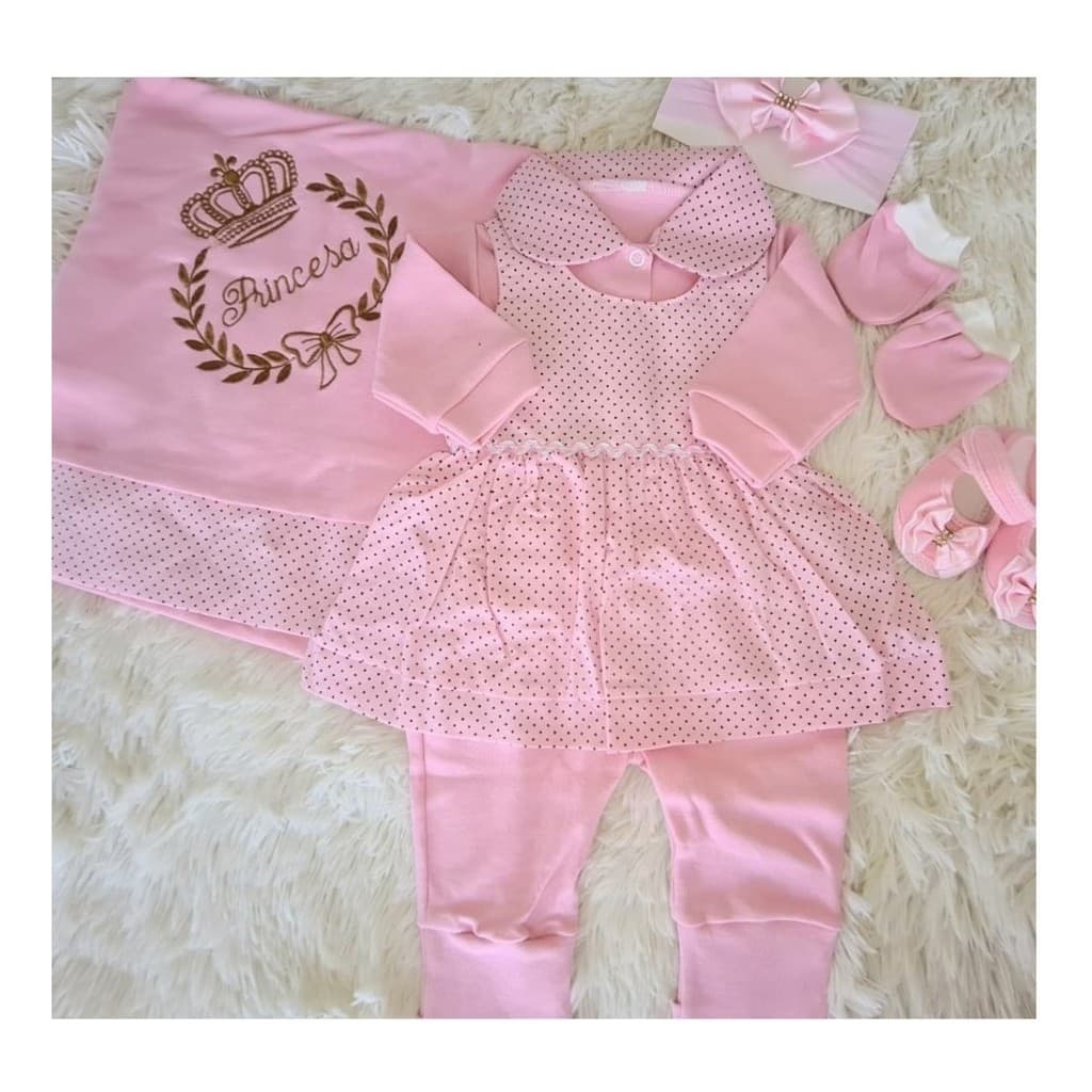 Kit Saida Maternidade 6 Peças Menina Enxoval