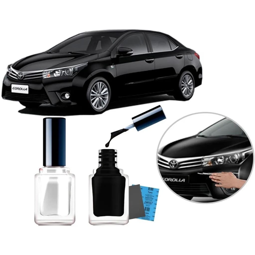 Tinta Tira Risco Automotivo Cor Carro Toyota Corolla 2015 2016 2017 2018 2019 2020 Preto Eclipse