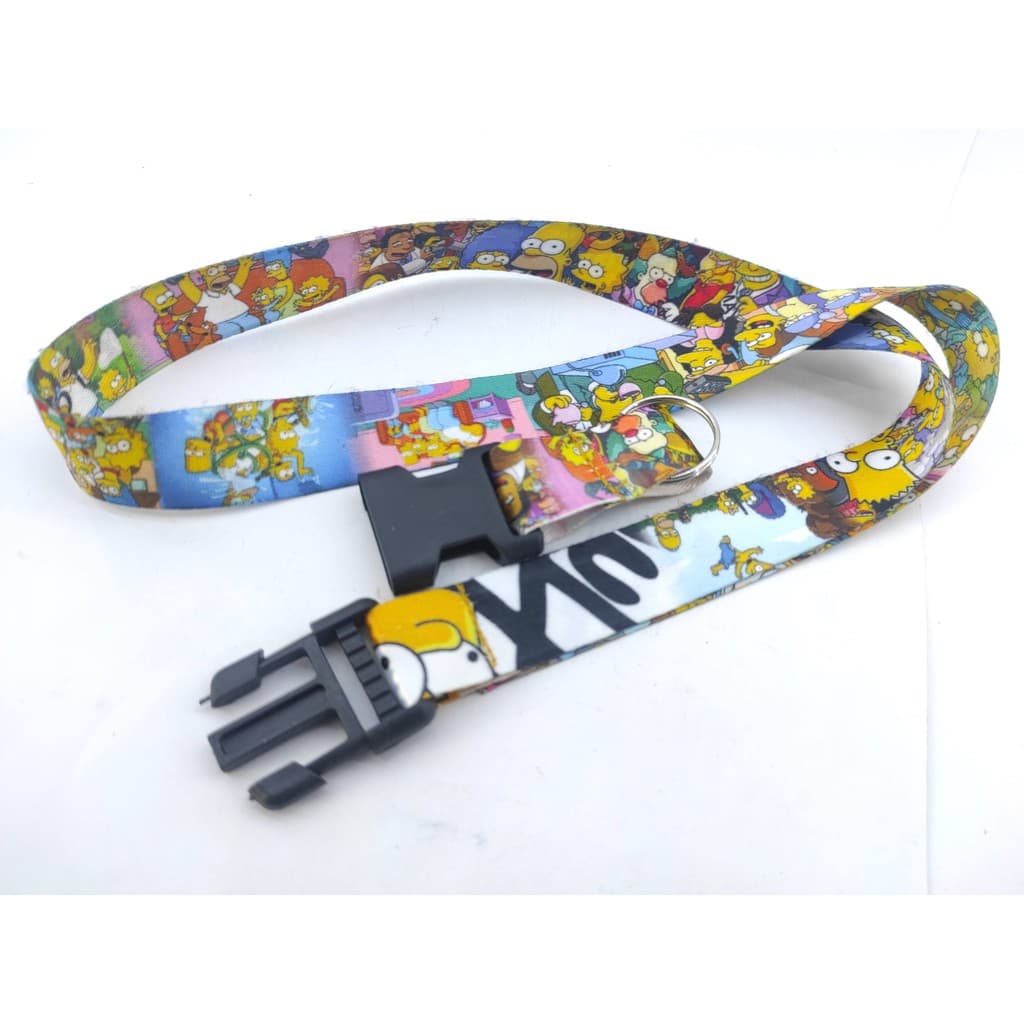 Cordão para pescoço Os Simpsons chaveiro com engate rápido para moto, chaveiro ou crachá