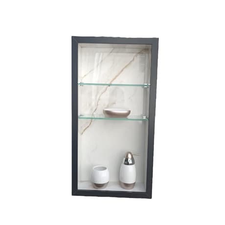 Nicho Porcelanato Banheiro Box 30x60x11 bordas de alumínio