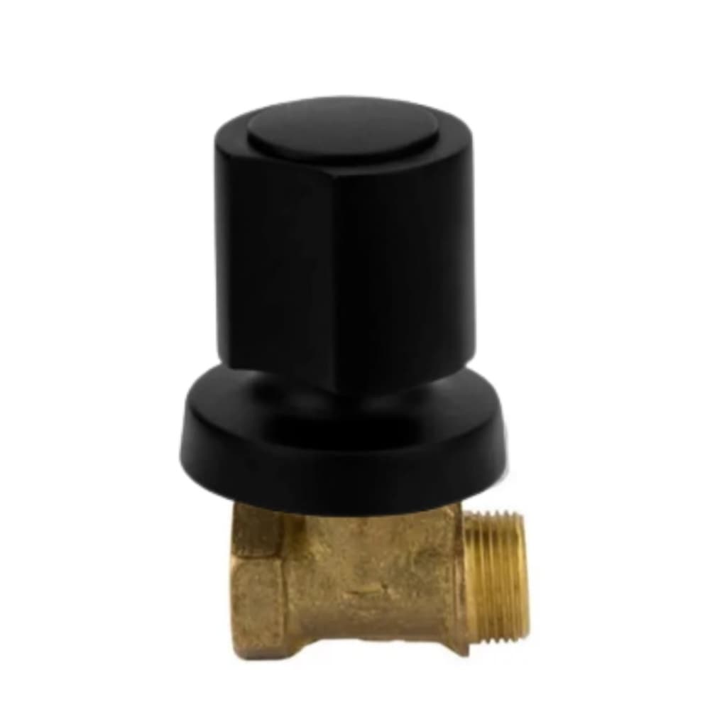 Registro de Banheiro Pressão Metal 1/2 (Padrão Deca) com Acabamento Metal C-40 Preto