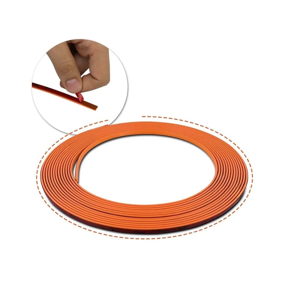 Rolo Friso Laranja Filete Universal Flexivel 6mm X 3 Metros